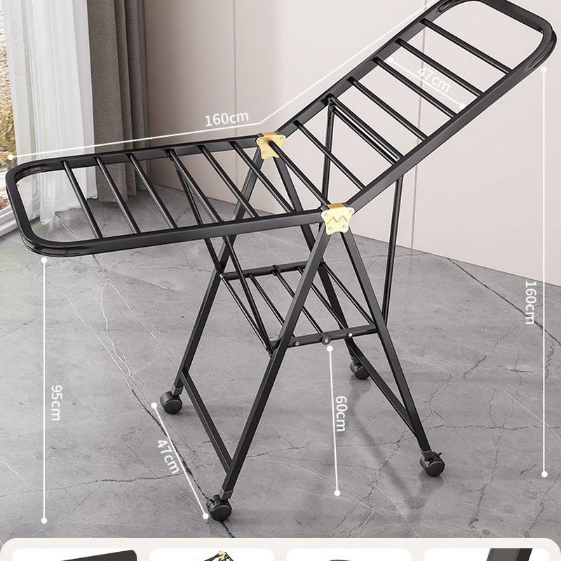 晒阳台落地家用卧室内晒衣架凉折叠晾衣架挂衣杆晒被子不占地