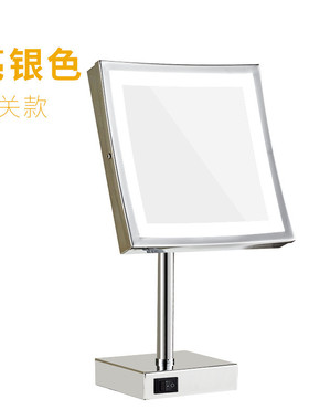 欧式化妆镜led倍台式梳妆镜带灯补光镜子3倍5桌面放大方形美容镜