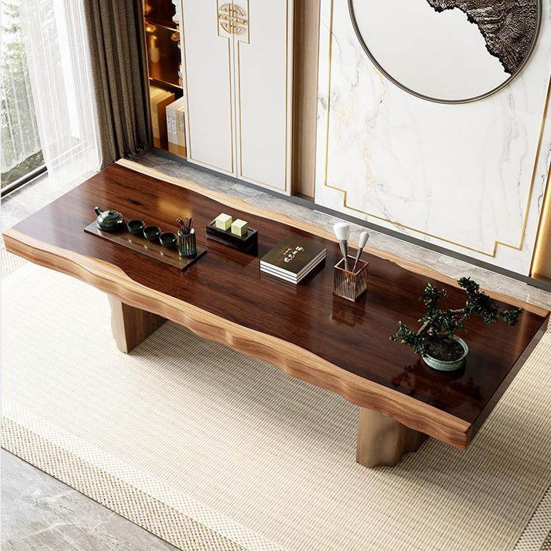 新中式一体实木自然边茶台茶桌客厅组合办公室泡茶家用茶桌椅全套