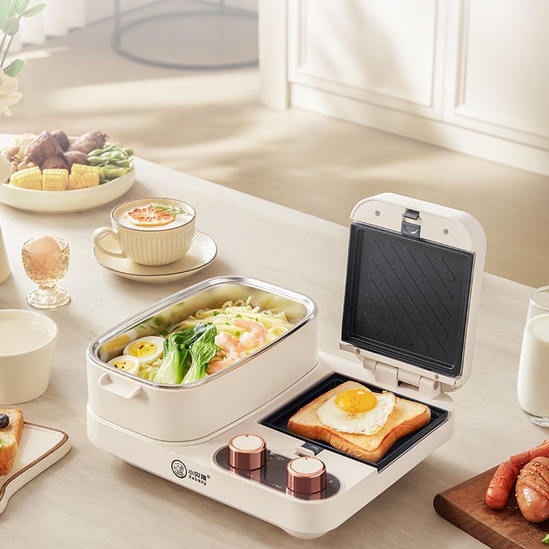 热销小贝猪三明治早餐机家用全自动多功能吐司机华夫饼烤面包早餐