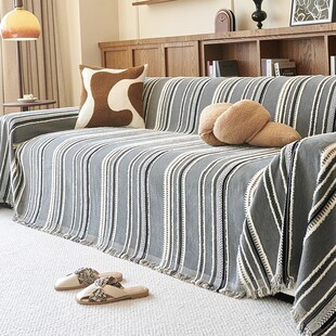 沙发盖布四季通用中古风沙发坐垫复古靠背扶手一体式全盖沙发盖巾