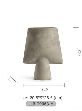 侘摆件寂风花瓶感陶瓷复古花器客厅艺术玄关莫兰迪陶罐