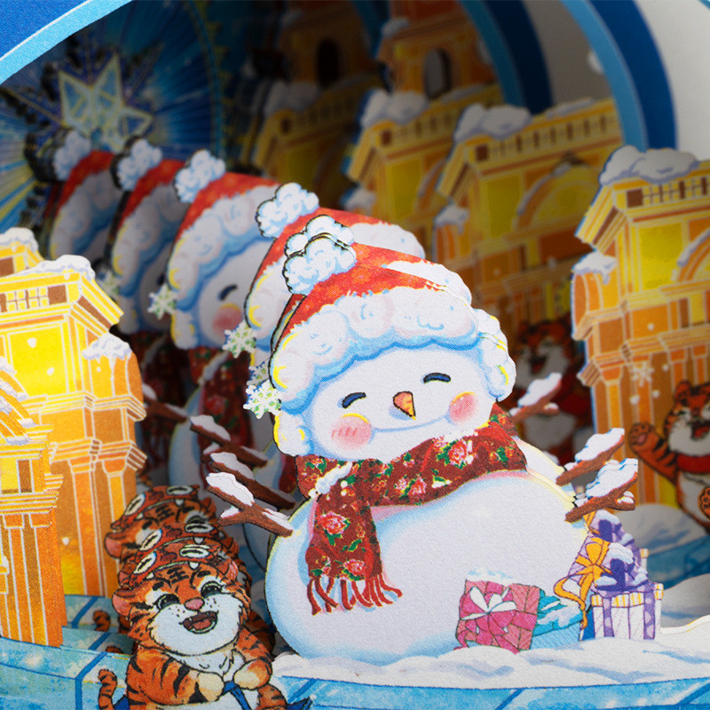 哈尔滨文创笔记本雪乡中央大街3D立体纸雕镂空本 旅游打卡盖章本