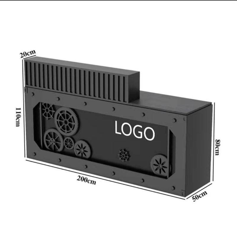 工业风复古收银台店铺餐厅前台接待台多功能酒吧台转角奶茶店柜台