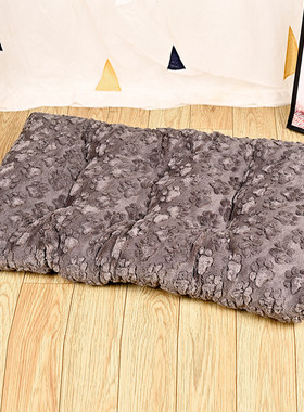 宠物用垫子四季通用狗窝垫子猫绒pv狗用品灰色狗爪花纹宠物垫子