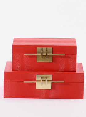 现代装饰首饰收纳盒新中式盒子摆件玄关客厅书柜书房样板间装饰品