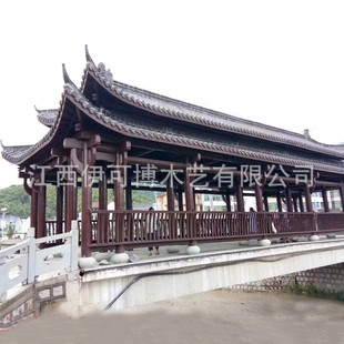 实木防腐木长廊文化庭院户外古建回廊木制凉亭走廊室外新农村廊桥