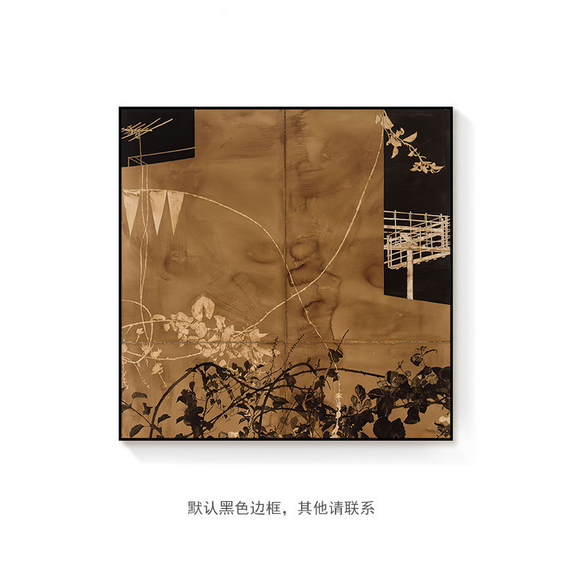 海市蜃楼侘风寂复古文艺客厅装饰画沙发背景餐厅玄关背景墙落地画