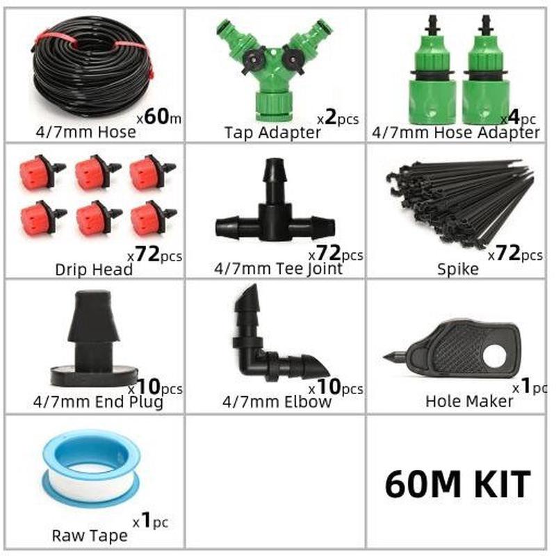 60米双出口72滴头浇花加湿懒人浇花器diy滴水套装套装