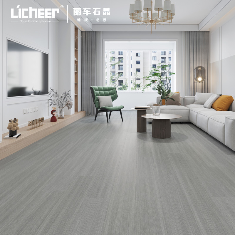 丽加厚spc石晶地板6.5mm平面静音石塑垫锁扣防水耐磨车翻新家用