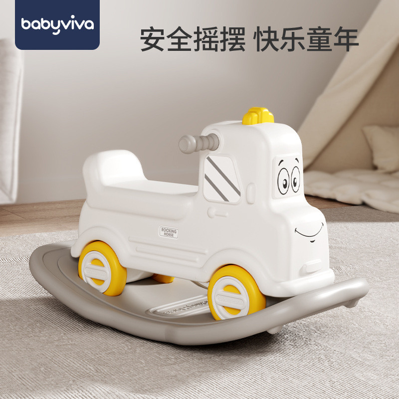 babyviva儿童二合一摇马溜溜车多功能两用木马宝宝玩具婴儿平衡马