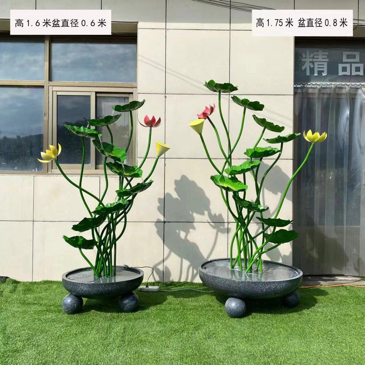 不锈钢荷花雕塑定制植物雕塑水景景观雕塑公园不锈钢荷花雕塑厂家