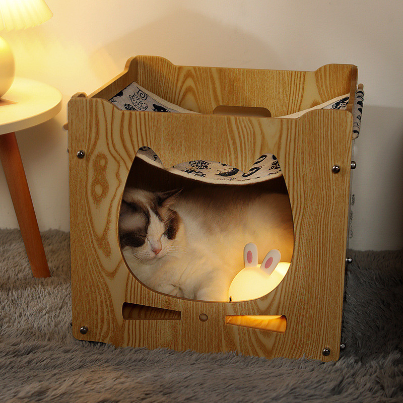 定制双层猫别墅猫窝封闭猫房子猫咪产房四季通用柜猫保暖冬季用品