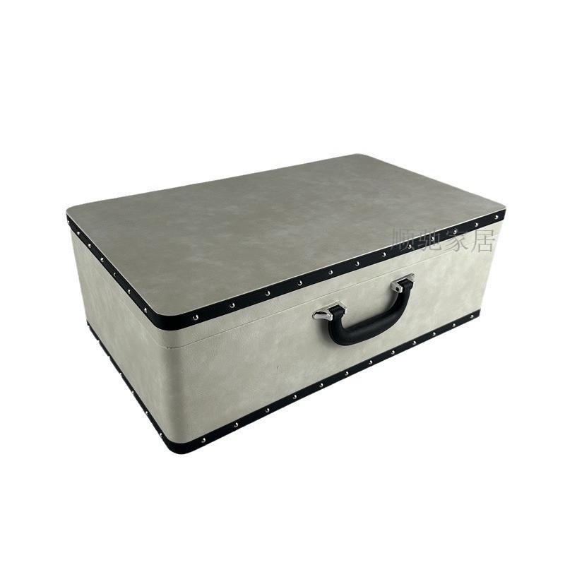 简约现代皮质储物盒子收纳箱样板房衣帽间服装橱窗陈列箱软装摆件