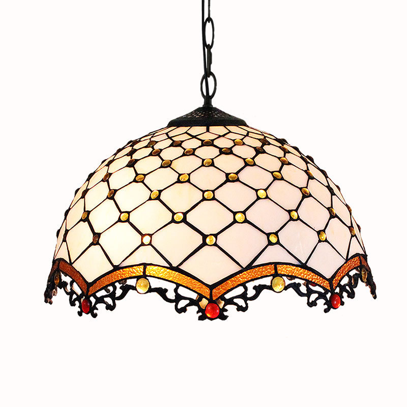 欧琈蒂凡尼简约地中海白色创意彩色玻璃酒吧咖啡卧室餐厅吊灯