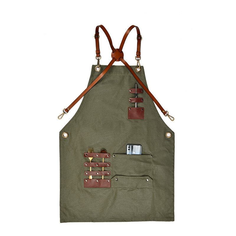 餐饮行业出口欧美老外服务行业围裙定做logo工作牛仔帆布围裙