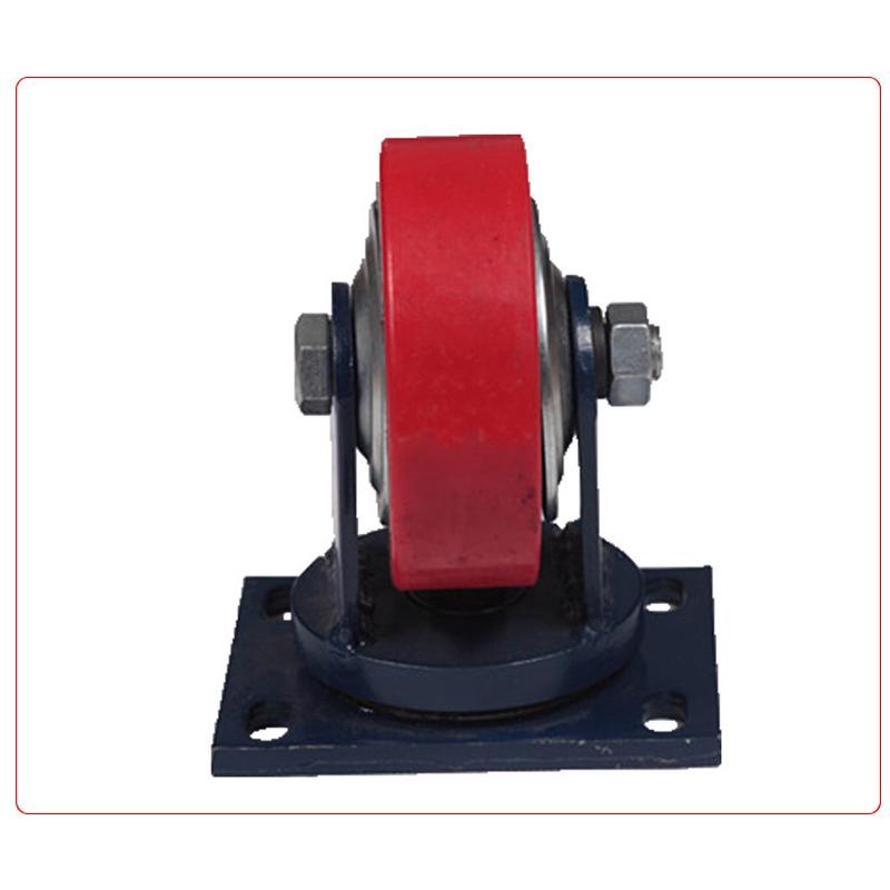 4寸5寸6寸8寸重加型耐磨轮子pu脚轮万向刹车固定推车转向铁芯