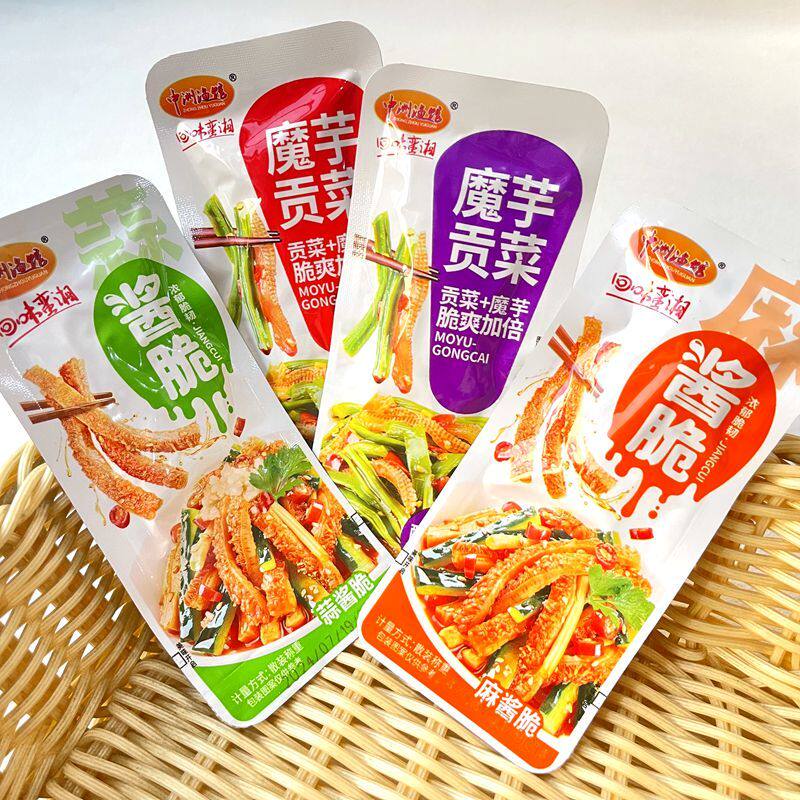 中洲渔馆麻酱脆蒜酱脆牛肚碎魔芋贡菜下饭菜小包装称重250g小零食