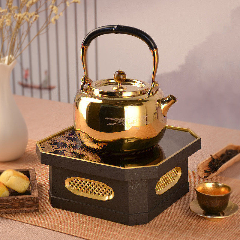 莺歌烧四方八角电陶炉茶炉静音家用台式煮茶器带遥控烧水煮茶炉