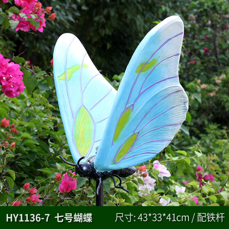 9wor仿真大蝴蝶摆件小品动物雕塑园林景观玻璃钢户外花园小区草坪