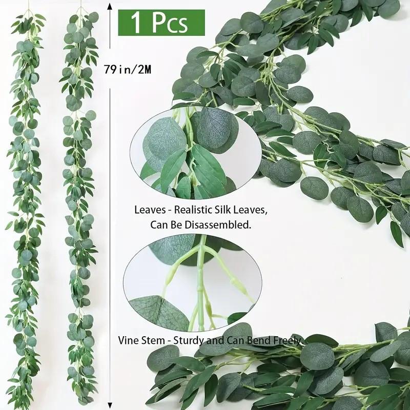 仿真尤加利藤条婚礼装饰布置藤蔓绿色植物加密桉树叶尤加利藤条