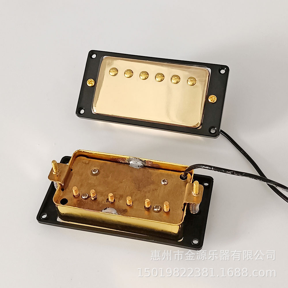 热销lp电吉他双线圈拾音器黑拾音器lp50/52金色双联框拾音器