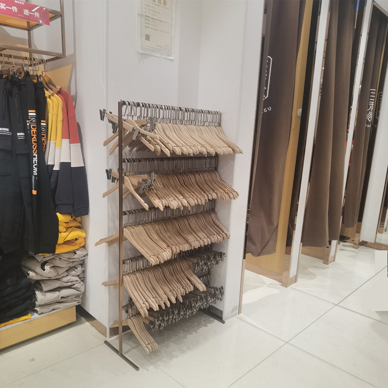 不锈钢衣架收纳服装店落地式商场多层大容量男女裤夹整理货架