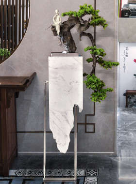 热销轻奢迎客松流水仿玉盆景加湿器创意现代装饰客厅造景家居落地