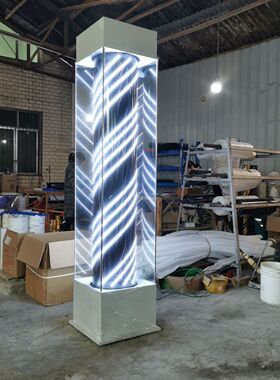 y圯1理发店转灯落地led户外防水发廊标志灯炫美容美发店玻璃彩灯