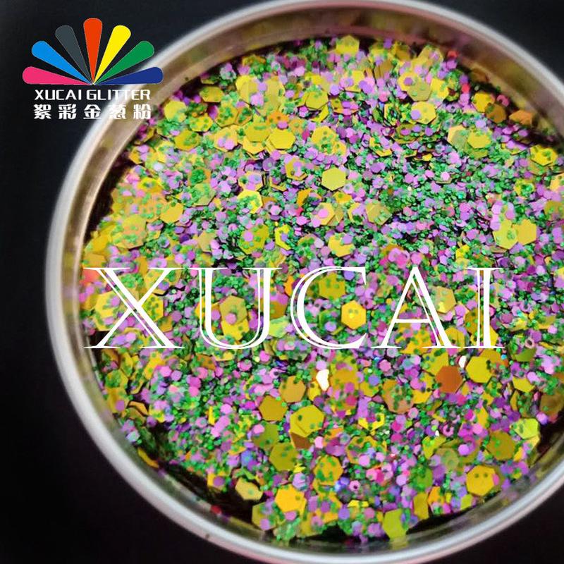 供应pla可降解闪粉涂料亮片镭射薄异形金葱粉异形六边形金葱粉