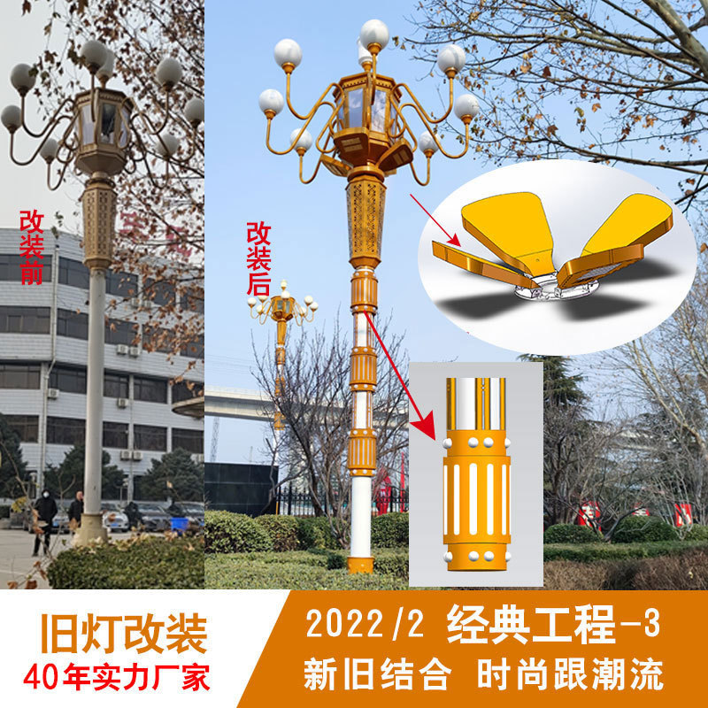 中华灯大型景观灯玉兰灯8米-12米LED改造道路灯杆生产