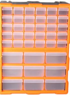 蓝色加厚拼装桌面抽屉式收纳筐零件螺丝电子元件整理箱分格储物盒