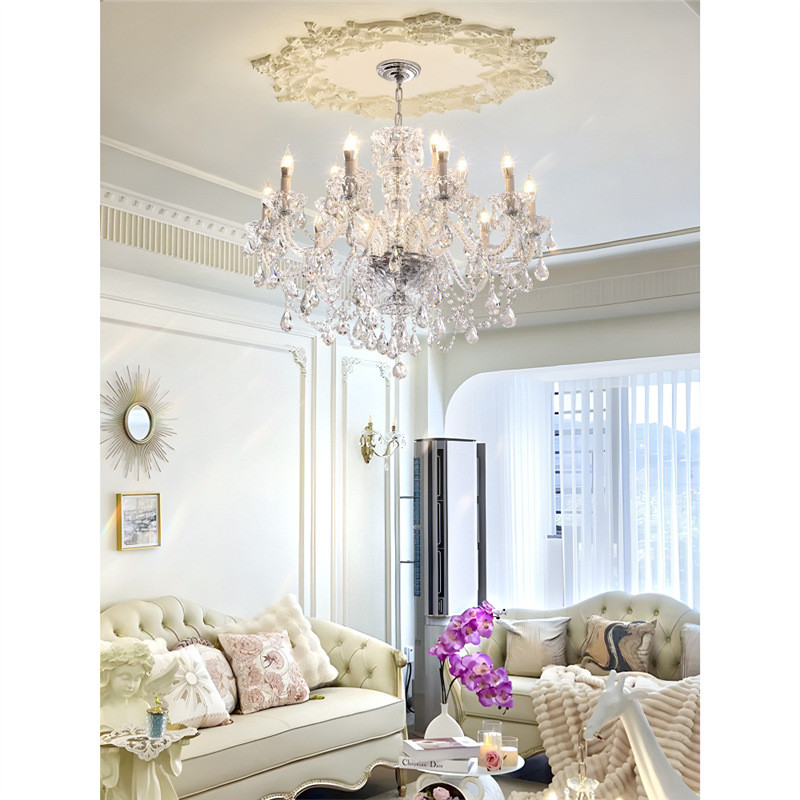 轻法式水晶吊灯中古风客厅主灯复古欧式宫廷蜡烛灯风餐厅高档别墅