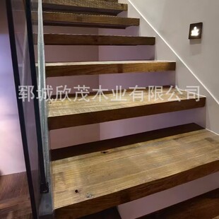 老榆木板材民宿踏步楼梯家居老榆木地板风化纹理门板护墙板