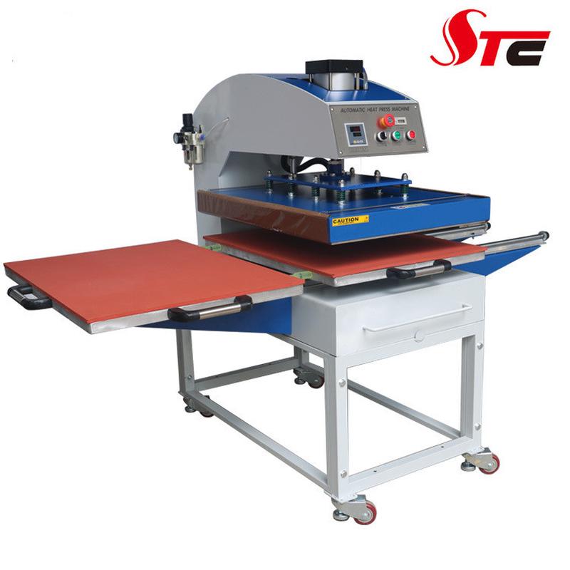 stc厂家直销下滑式双工位气动烫钻压烫机热转印机压服装烫画机