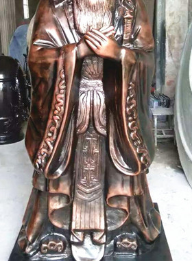 热销校园文化名人全身像玻璃钢孔子雕塑户外仿真古代人物孔夫子象