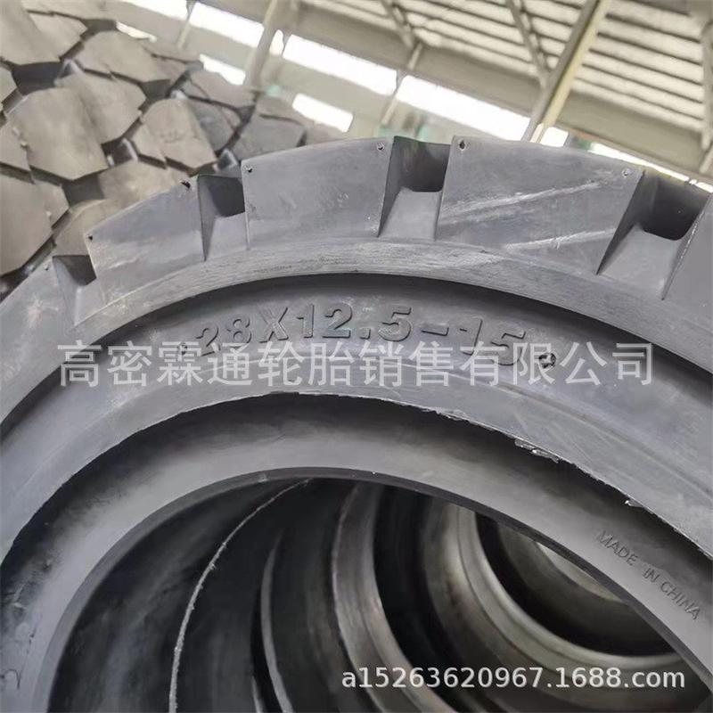 热销批发压配式实心叉车工业轮胎28x12.5-15平板拖车28*12.5-15轮