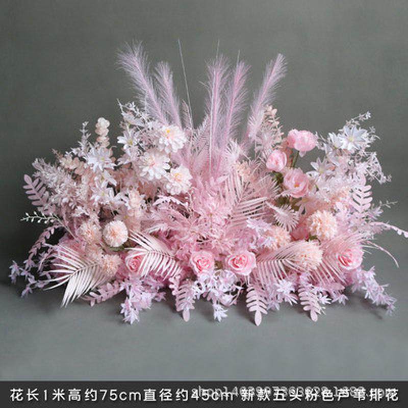新款婚庆成品排花牡丹花排花墙挂花路引花仿真花酒店装饰t台道具