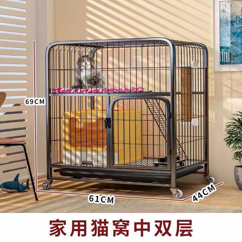 猫笼家用室内大空间带厕所一体式二层不占地猫窝猫舍猫笼子别墅