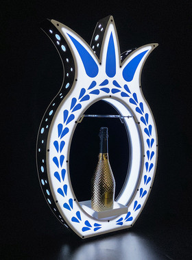 青花瓷菠萝led七彩酒座酒具墨西哥龙舌兰酒架展示架洋酒道具酒吧