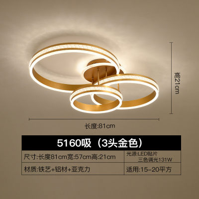 现代简约圆形卧室书房灯铝材吸顶灯客厅灯具2024新款大气组合灯饰