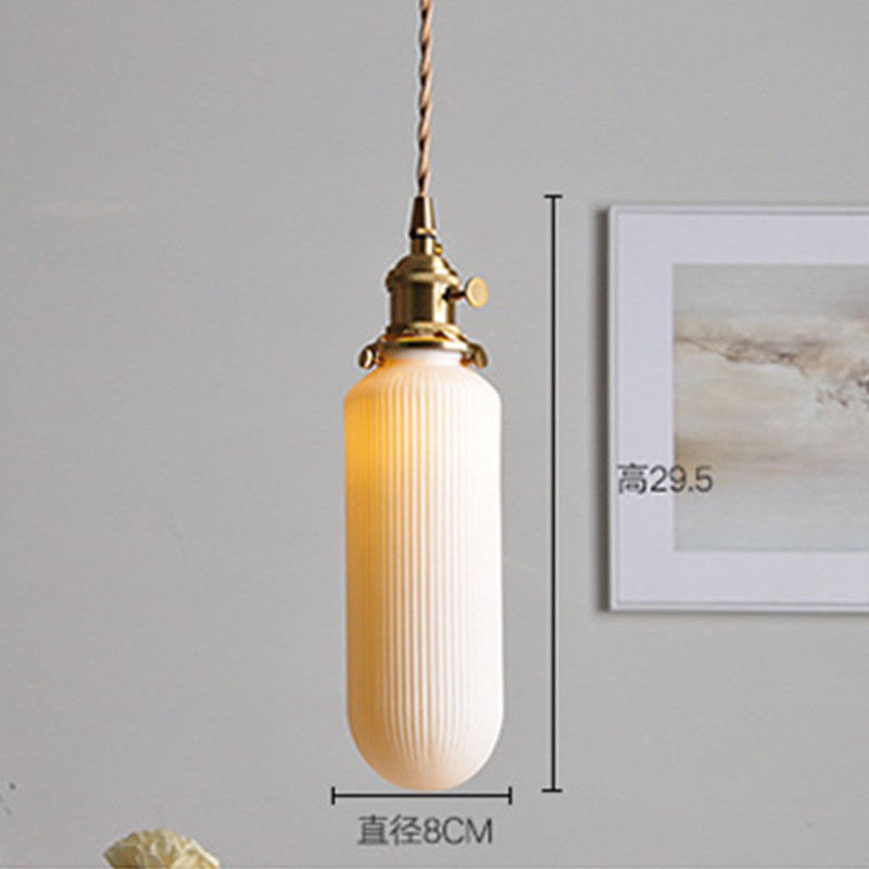 吧台创意北欧餐厅热卖床头灯客厅卧室民宿日式现代黄铜陶瓷吊灯
