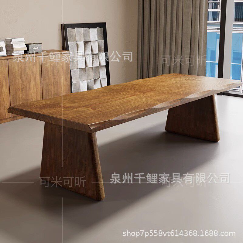 实木大板茶桌椅组合大型办公室现代简约家用茶几新中式阳台泡茶台