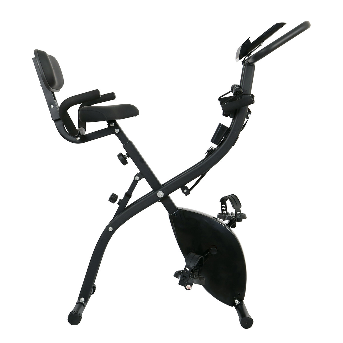 家用动感单车室内运动方便超静音折叠磁控健身车带拉绳滚轮