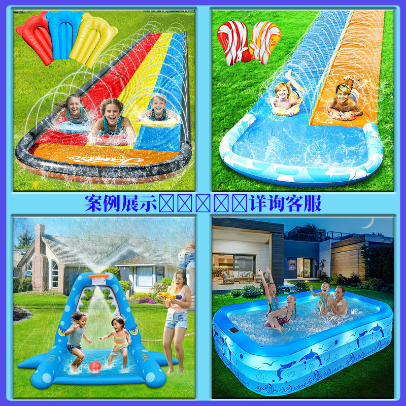 池双人浮床水上浮排日光浴晒黑充气戏水滑水道遮阳罩座圈成人躺椅