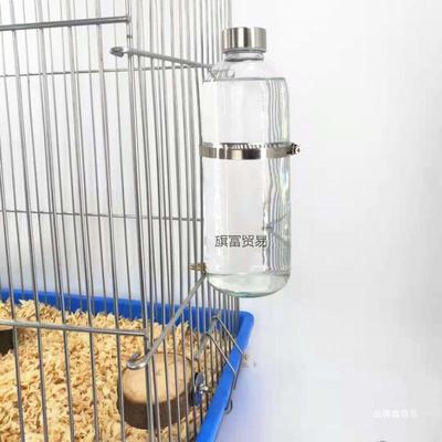 兔子玻璃猪版弹簧龙猫松鼠水壶大容量容量小嘴饮水器喂撞针带挂钩