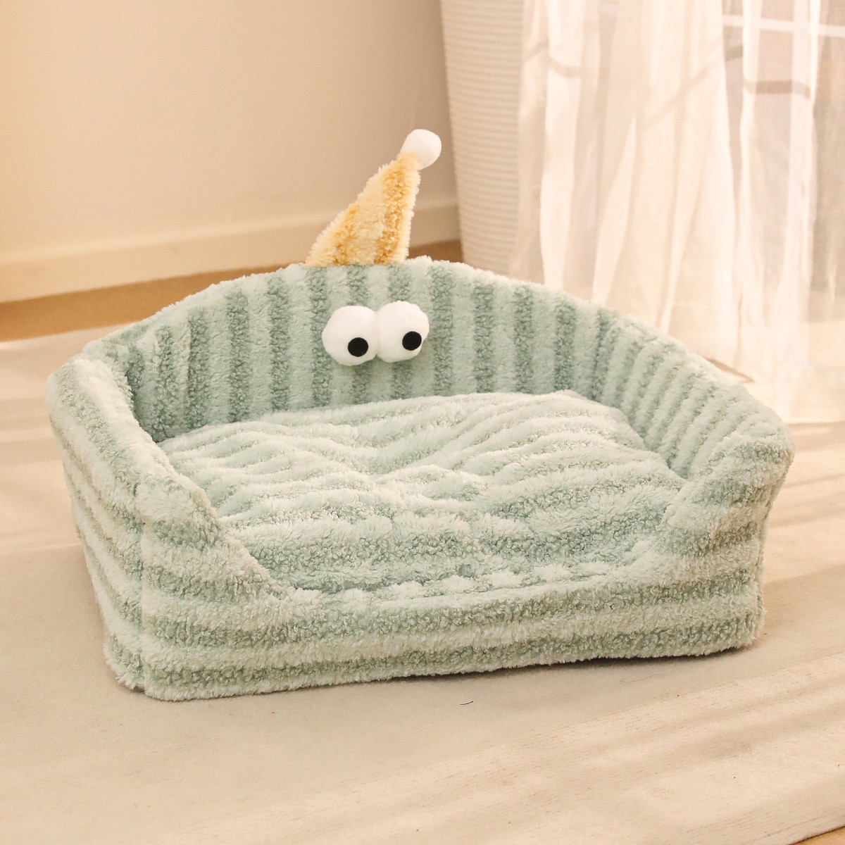 拥抱冬季保暖月亮绒双手猫窝海绵窝超大号可拆洗狗窝半封闭式猫床