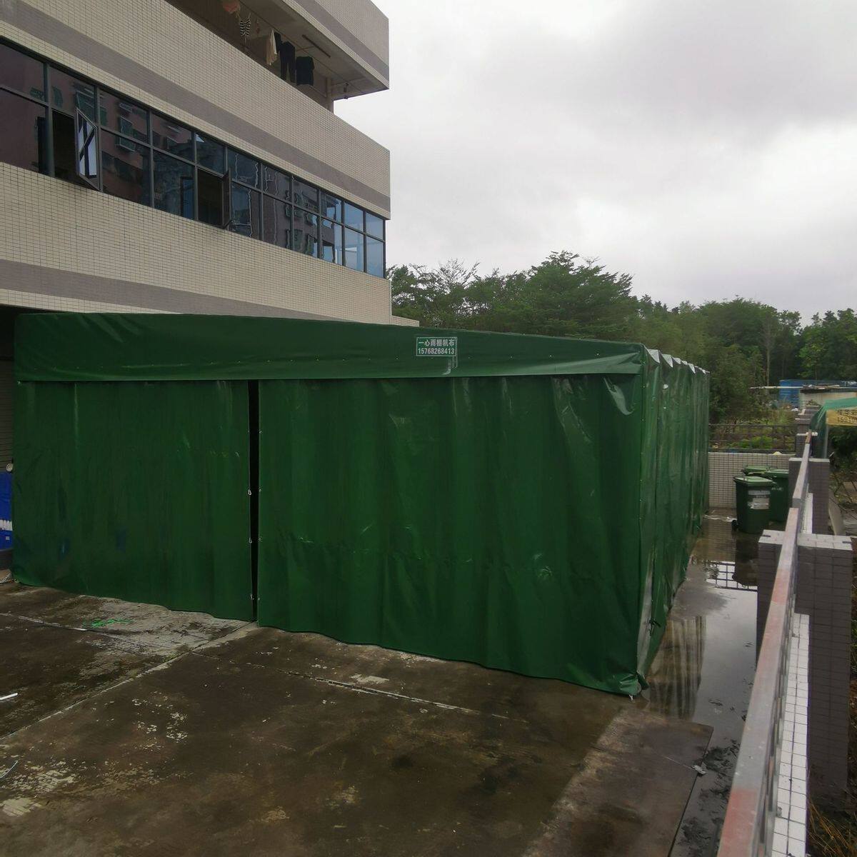 推拉雨棚雨仓库移活动帐篷伸缩遮阳棚户外防雨排档电动停车大型蓬