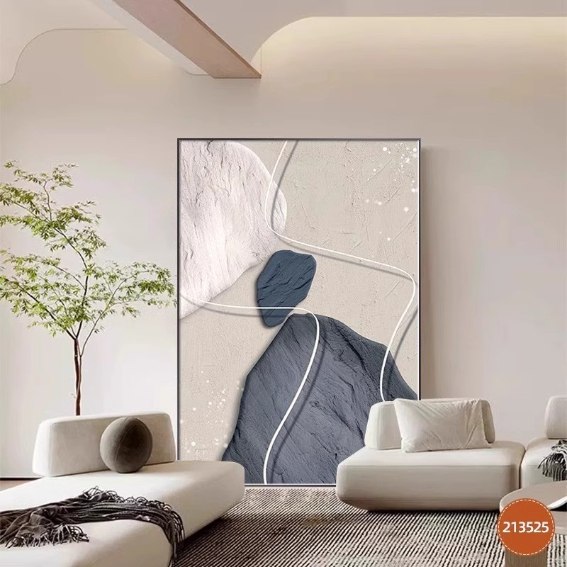 客厅装饰画抽象沙发背景墙挂画石来运转侘寂风高级感玄关壁画艺术