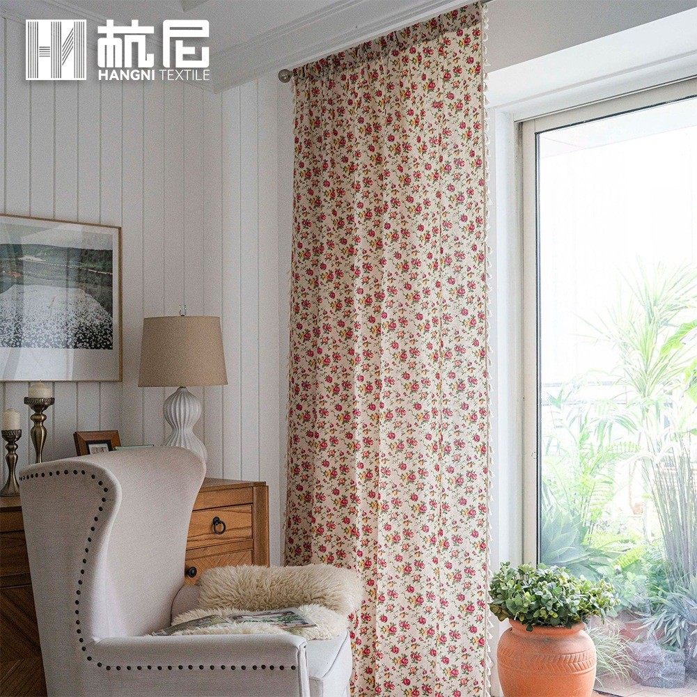 流苏玫瑰印花窗帘美式半遮光遮光窗帘家用成品窗帘布,机械设备,其他机械设备,淘宝优惠券,粉丝福利购,淘宝优惠卷